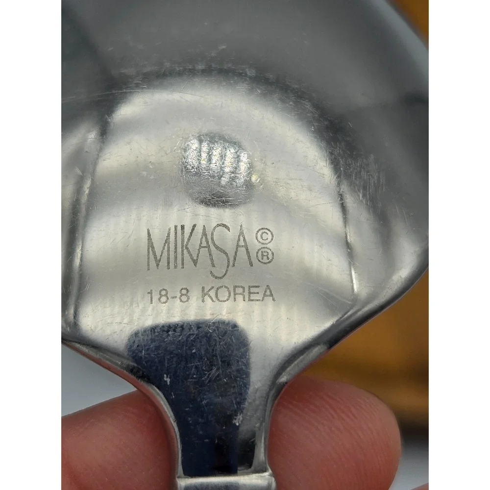 Mikasa Parallels 5 Soup‎ Spoons Korea Stainless 18/8 Modern Minimalist 7 5/8